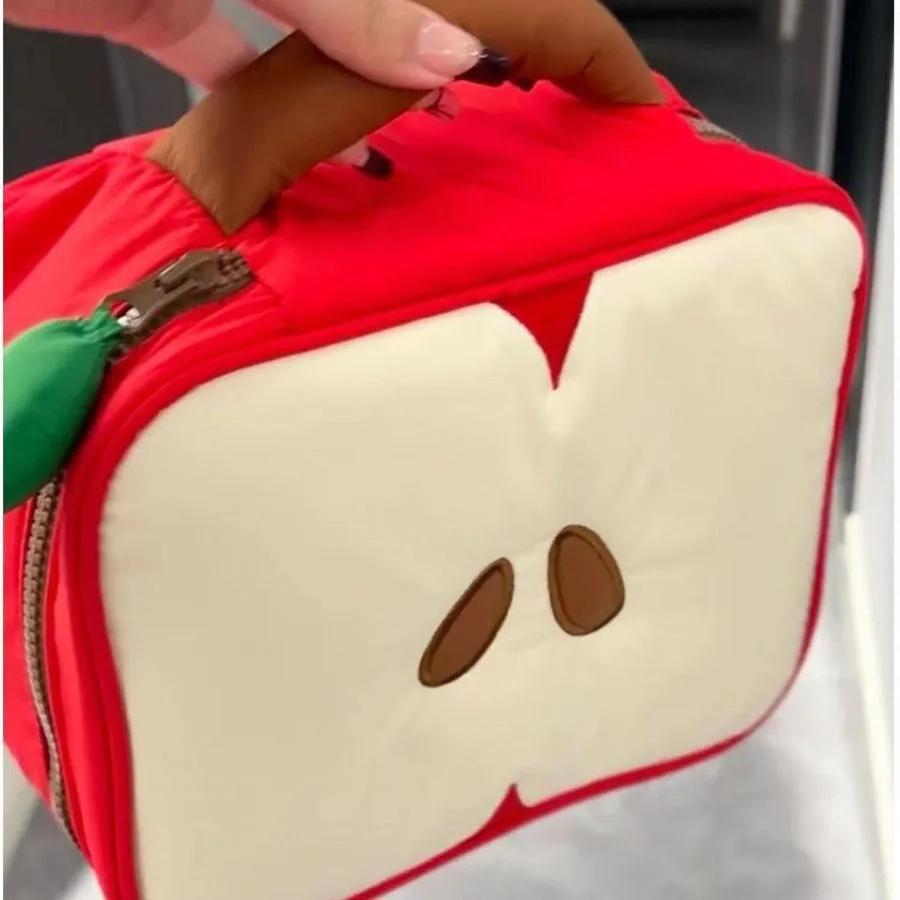 Friuts Apple Pattern Makeup Bag Women Travel Storage Pouch Cosmetics Toiletry Storage Pouch Female's Handbag Christmas Gift