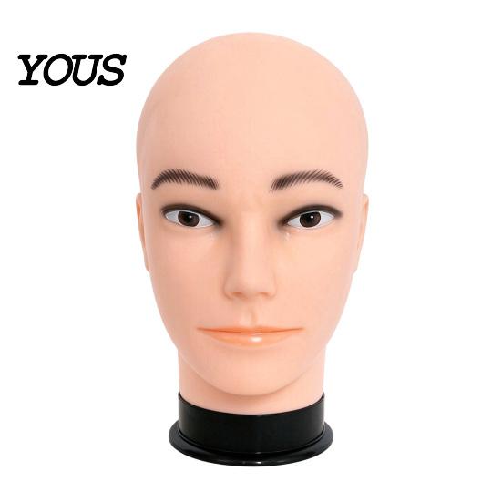 Wig Styling Display Stand Bald Mannequin Head, Male/Female Hair Model, Professional Cosmetology Head Large Circumference Model for Making, Hat Glasses