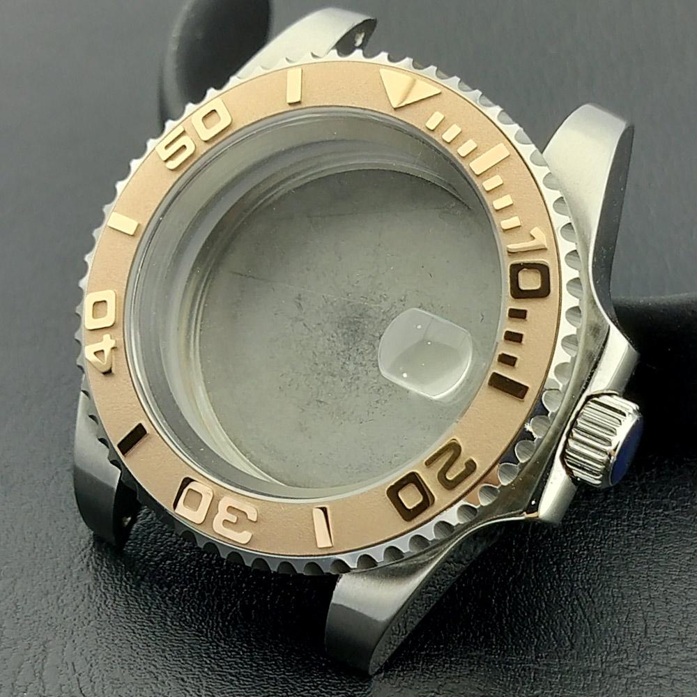 40mm Mechanical Watch Case for NH Series 35 36 38 Movement Yacht Design Style with Sapphire Crystal Watch Box Parts 7