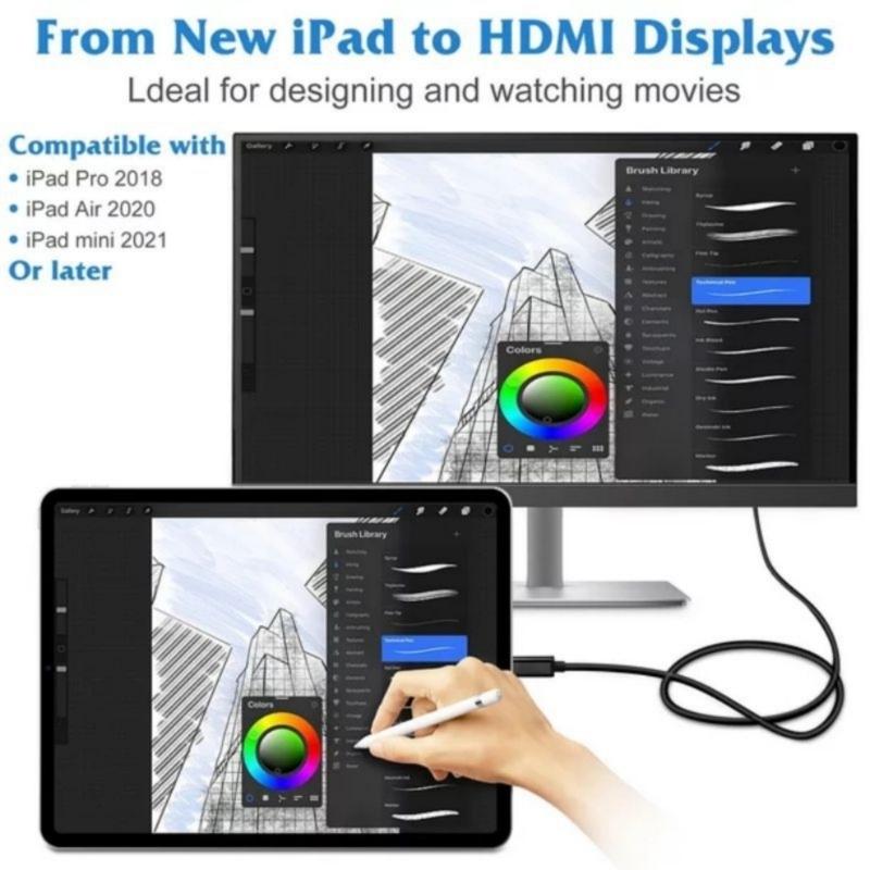 Type C to Interface  Adapters 4K  1.8M Cord Type C to Interface  Converter for Phone Tablet Laptop Projectors Support Mirror Displays