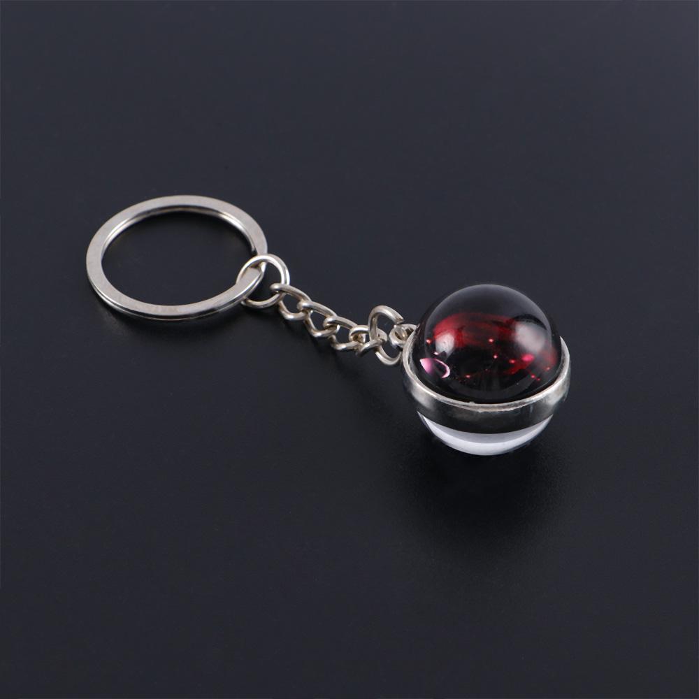 Holder Men Women Glass Ball Pendant Leo Jewelry 12 Constellation Keychain Zodiac Keychain Key Rings