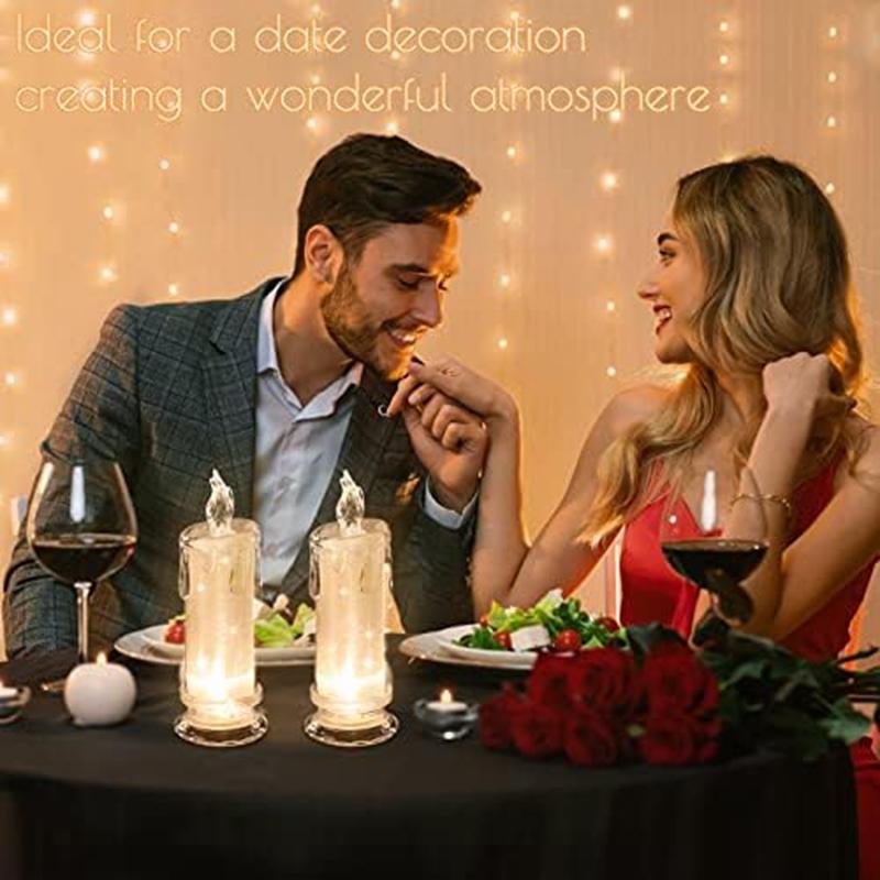 4PCS LED Flameless Candles ,LED Clearance Pillar Candles, Battery Included,Decoracion For Halloween Christmas White