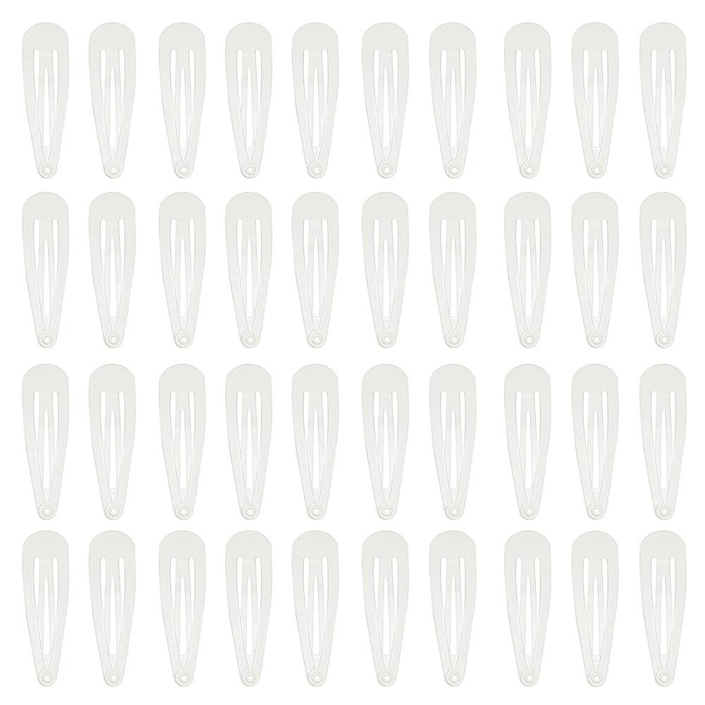 40pcs Solid Color Multicolored Metal Snap Hair Clips 2 Inch Barrettes for Women Accessories