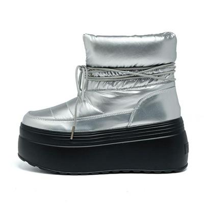 Fashion 8CM Snow Boots for Women Winter Boots Winter Warm Fur Women Ankle Boots Platform Heel Shoes Booties Comfortable Non Slip