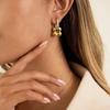 Light Luxury High-end Color Matching Double Ring Flower Earrings Jewelry