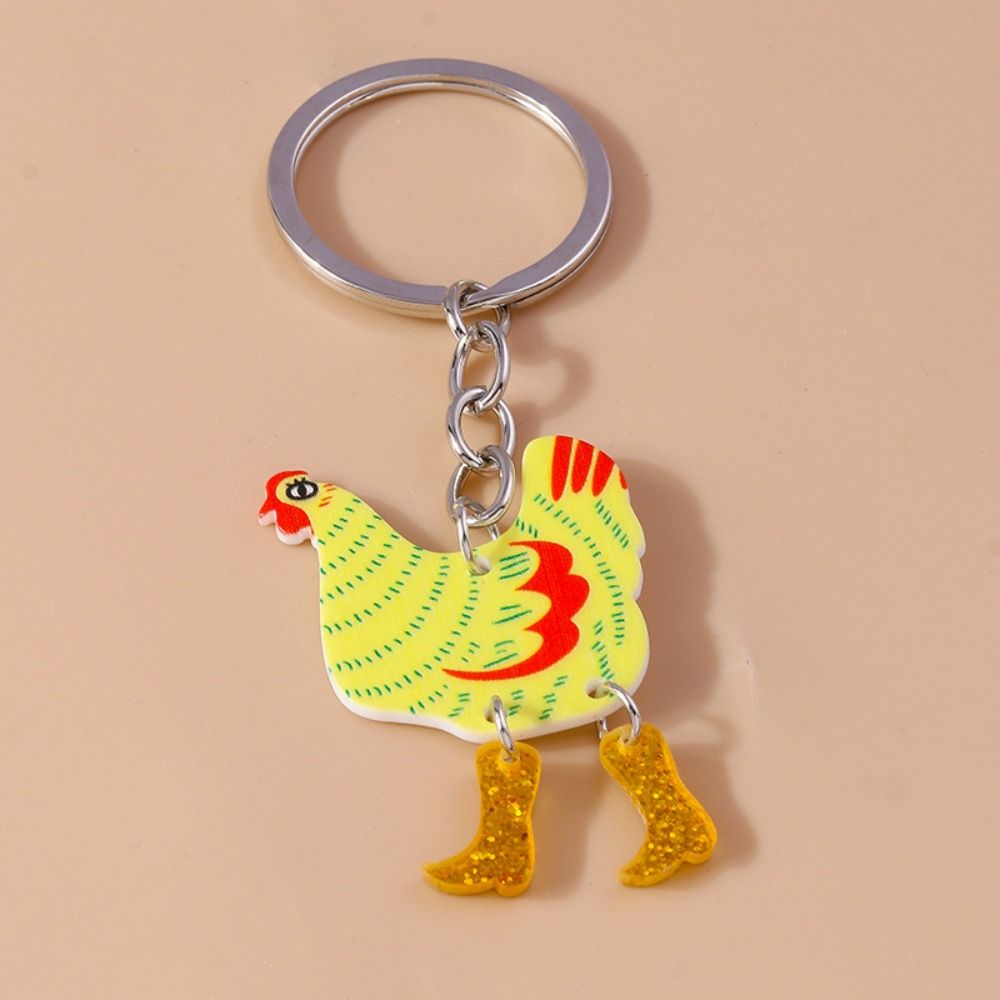 Cute Easter Chicken Hen Keychain Animal DIY Jewelry Gifts Keyring Pendants Handbag Accessories Women