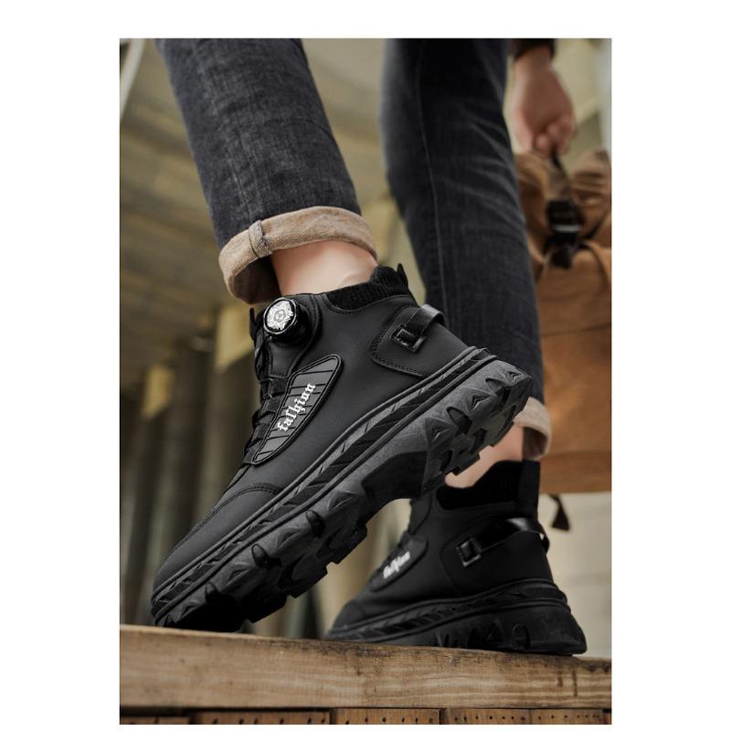 Men S Retro British Style Thick Sole High Top Work Martin Boots