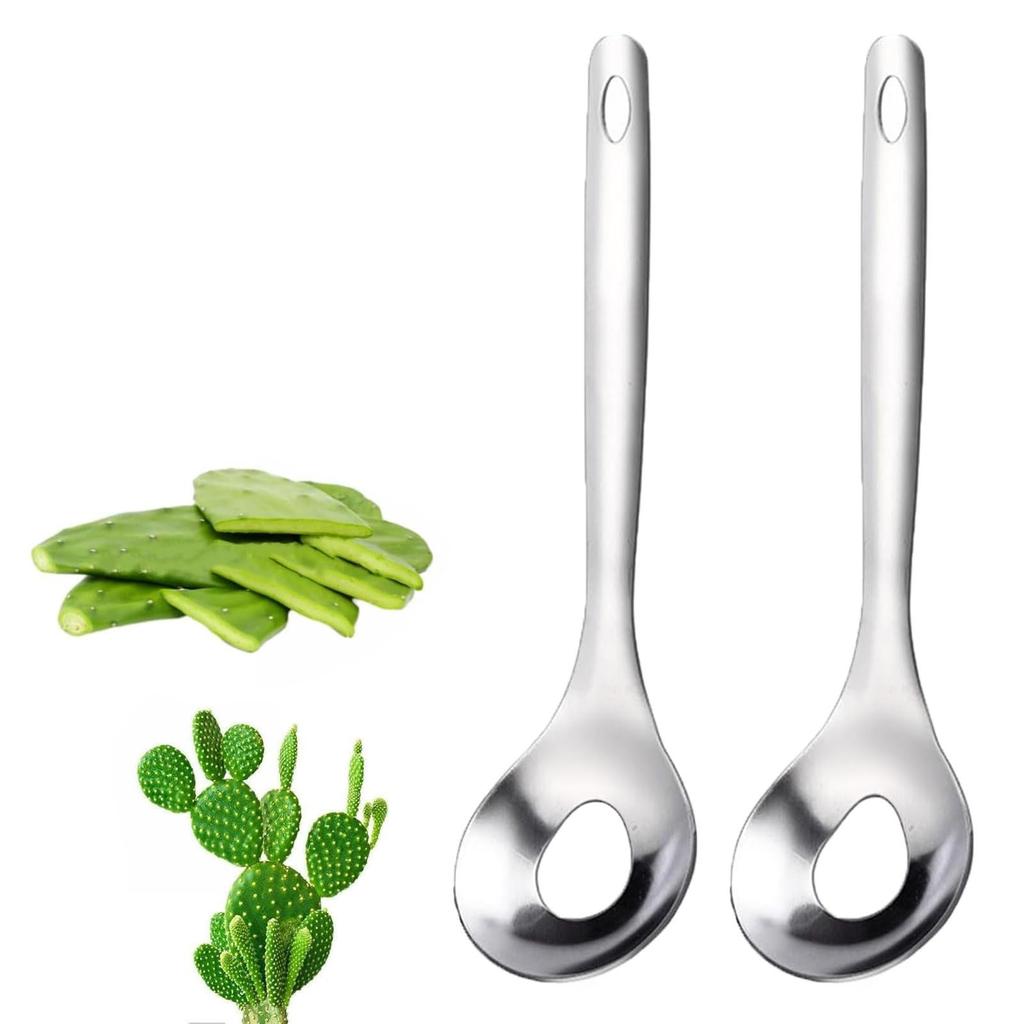 Cactus Peeler Spoon, Stainless Steel Rice Meat Dumplings Spoon Squeezing Meatball  Spoon Kitchen Tools, Stainless Steel Nopales Peeler
