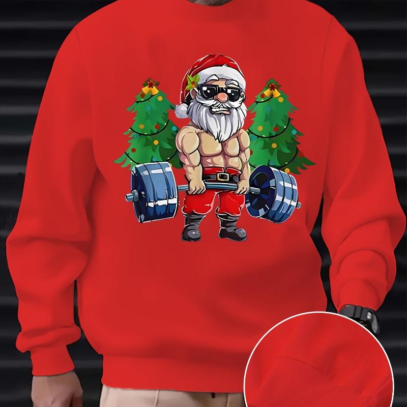 

Santa Claus Funny Expression Crew Neck Sweatshirt - Festive Atmosphere Maker XXL абрикосовый