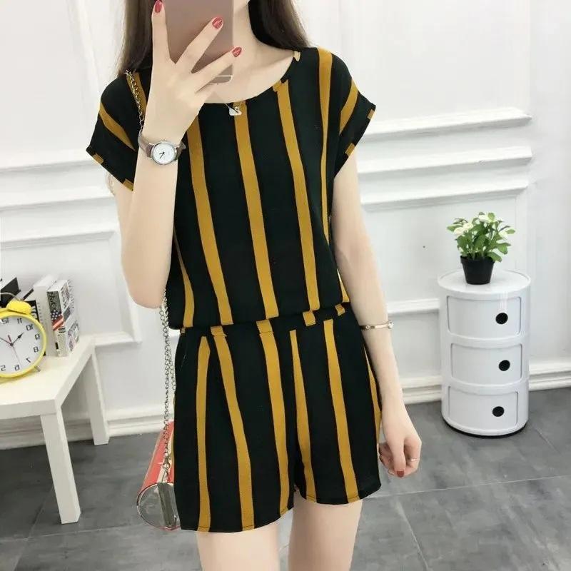 Fashion Suit Women's Summer Clothing Women's Summer Short Sleeve T-Shirt Wide Leg Pants Two-piece Set