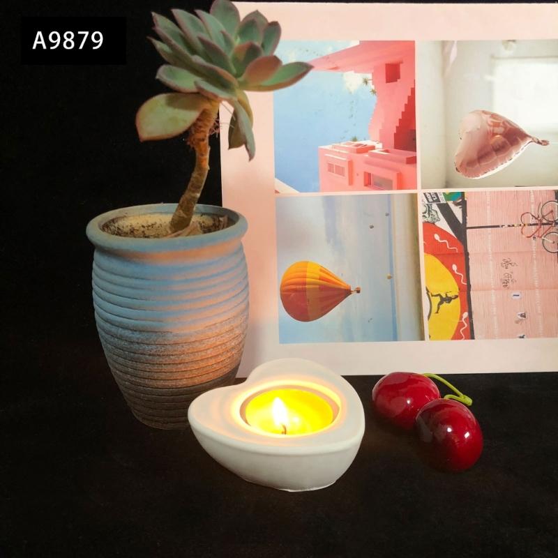 Heart Shape Candlestick Mold Plaster Silicone Mold Candle Holder Concrete Cement Mold Handmade Resin Craft Decor