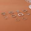 Hollow Flower Set Ring Simple Glossy Leaf Vine Ring 10-piece Set