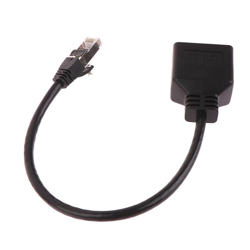 1Pc Ethernet Splitter Rj45 1 Male To 2 Female Lan Ethernet Cable Splitter Cable Ethernet Socket Connector Extension Cable