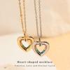 Gold & Silver Plated Rainbow CZ Hollow Heart Necklace, Delicate Jewelry for Women