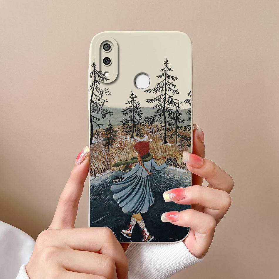 For Huawei Y9 Prime 2019 Phone Case Full Protection Cover For Huawei Y9S Y9A Cute Cartoon Liquid Silicone Anti Drop Bumper Coque
