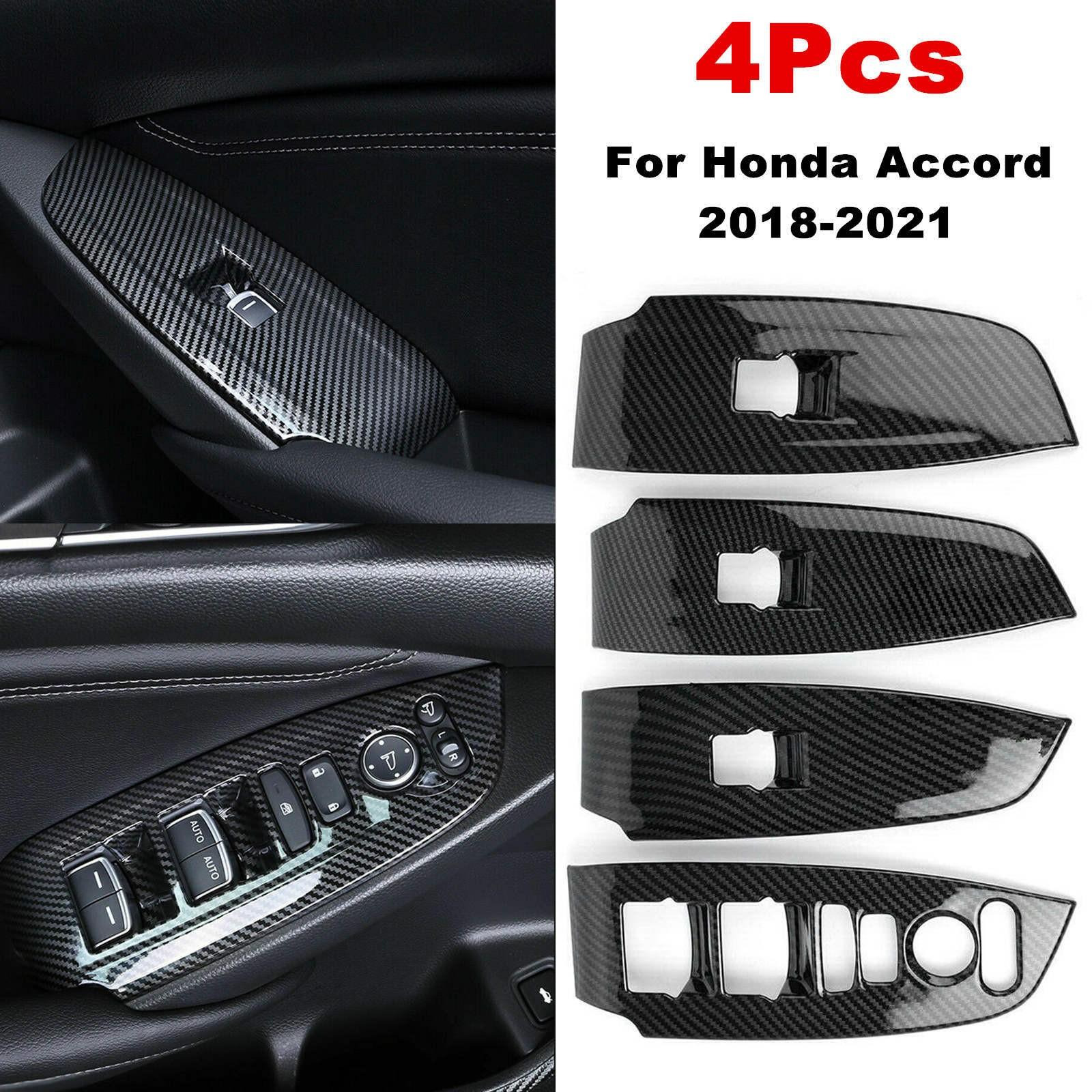 ABS Carbon Fiber Interior Window Switch Panel Cover For Honda Accord 2018-