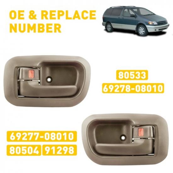 Pair For 98-03 TOYOTA SIENNA Interior Front Left Right Driver LH RH Door Handle