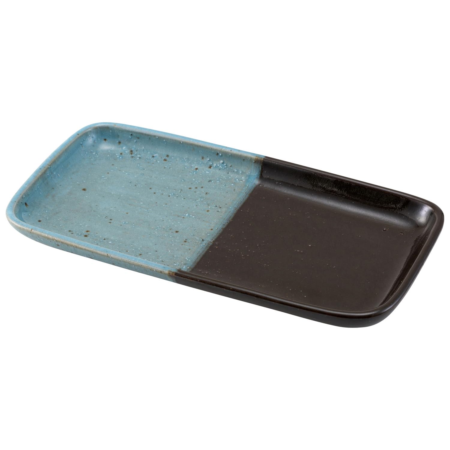 

Hasami ware long plate, approximately 32cm long, KAKEWAKE Blue, 25227