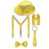 5/6/7Pcs80s 90s Stage Outfits Dance Star Costume,Sequins Gloves,Necktie,Hat,Sunglasses for Halloween Cosplay Party