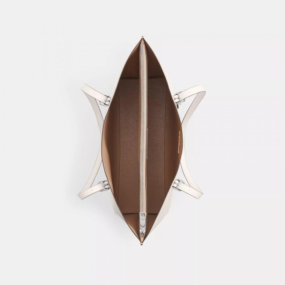 Coach Mollie Tote Bag Silver Chalk