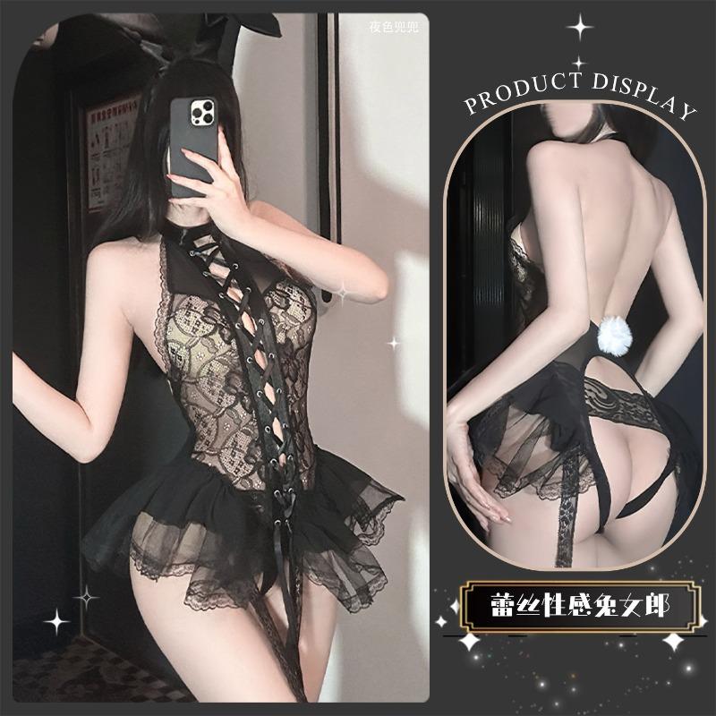 Bunny Girl Sex Clothes New Sexy Small Chest Uniform Temptation Pajamas Purple Passion Suit Purple