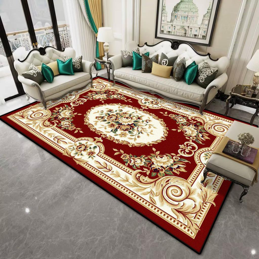 Persian Style Red Large Living Room Carpet Soft Non-slip Decoration Home Dining Room Rug Easy Clean Coffee Tables Mat Washable