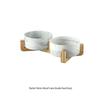Ceramic Salad Bowl with Wooden Stand