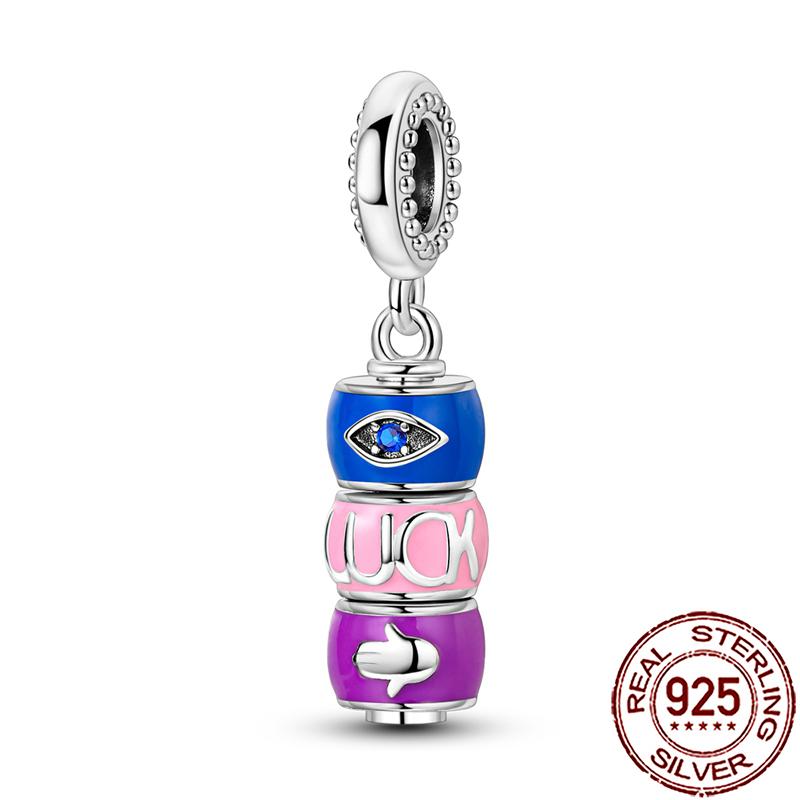 Charms Copper Lucky Horseshoe Clover Dreamcatcher Feather Dangle Beads Fit Bracelet Necklace Women Diy Jewelry