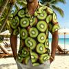 Herren Hawaiihemd mit erfrischendem und buntem Frischfrucht-Print, für Sommerreisen, Freizeit und Streetwear