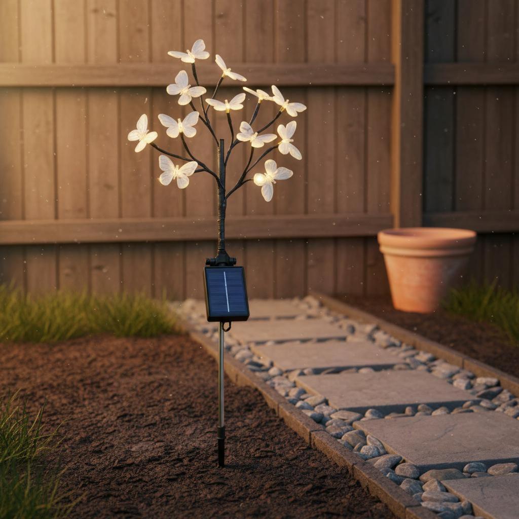 Illuminating Fairy Branch Lamp Automatic On/deactivate Solar Powered Fairy Stake Lawn Lamp Waterproof Outdoor Lighting for Yard