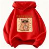 Felpa con Cappuccio Divertente Capibara che Beve Succo per Bambini Felpa Carina per Ragazzi Ragazze Autunno Primavera Felpe Casual