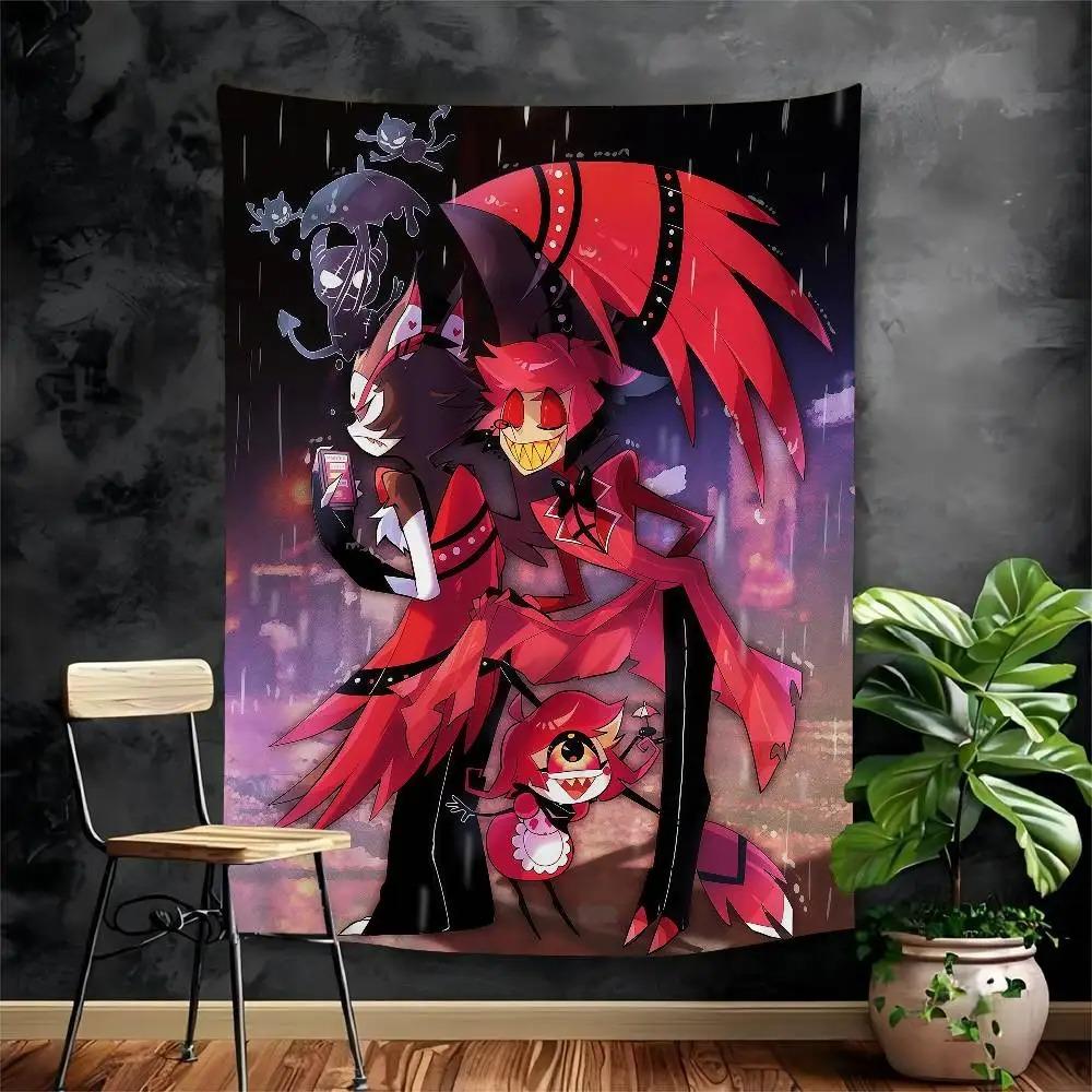 Hazbin HHotels tapestry Angel Dust Alastor Bohemian tapestry Bohemian wall decoration Mandala cheap hippie wall decoration