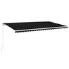 Manual Retractable Awning with LED Lights 600 X 350 Cm Anthracite