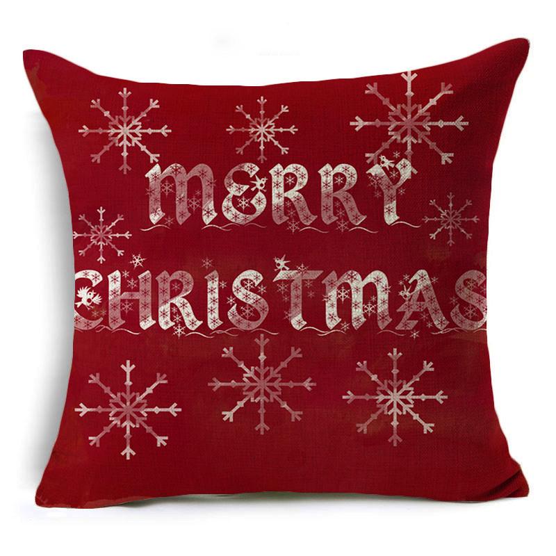 New Year Christmas Gift Elk Letter Sofa Cushion Linen Pillow Car Pillow Cover Premium Durable Quality Useful Practical