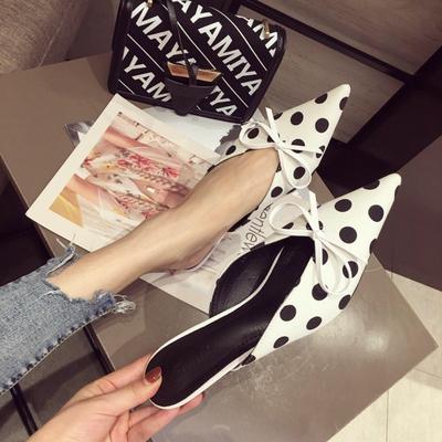 Sandals Baotou Women's Summer Half Slippers Pointed Heel Low Heel Sandals Lazy Shoes