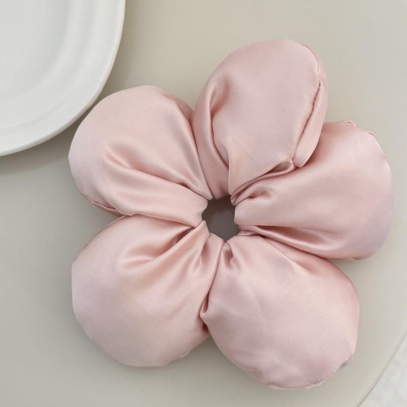 Aesthetic Scrunchies Elastic Puffy Flower Hair Rope Wedding Party Beach Headwear Big Bun Elastic Hair Tie Hair Elastic