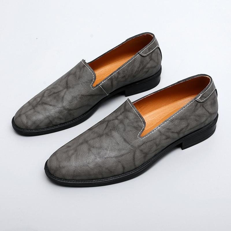 

Мужские повседневные кожаные туфли, мокасины, легкие удобные туфли на плоской подошве для вождения и свадьбы 48 серый