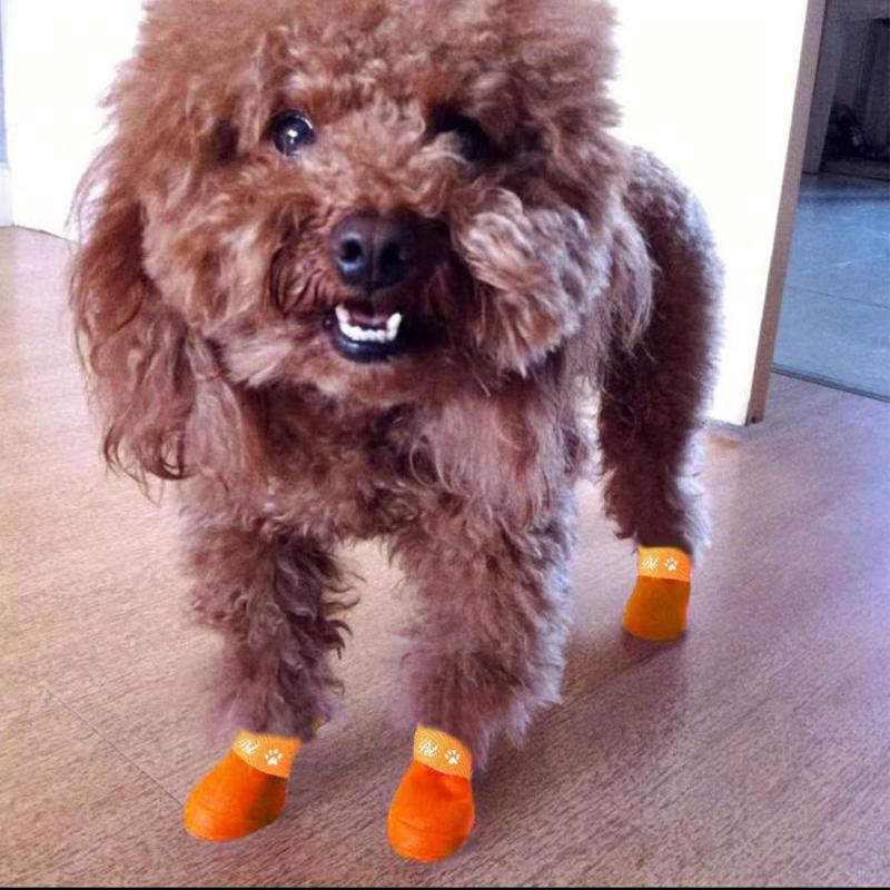 4 ks Potřeby pro domácí mazlíčky Psi Kočky Protiskluzové Vodotěsné Boty Jednobarevné Ochranné Boty do Deště Psí Holínky pro Malé Psy Chrání Tlapky Mazlíčků