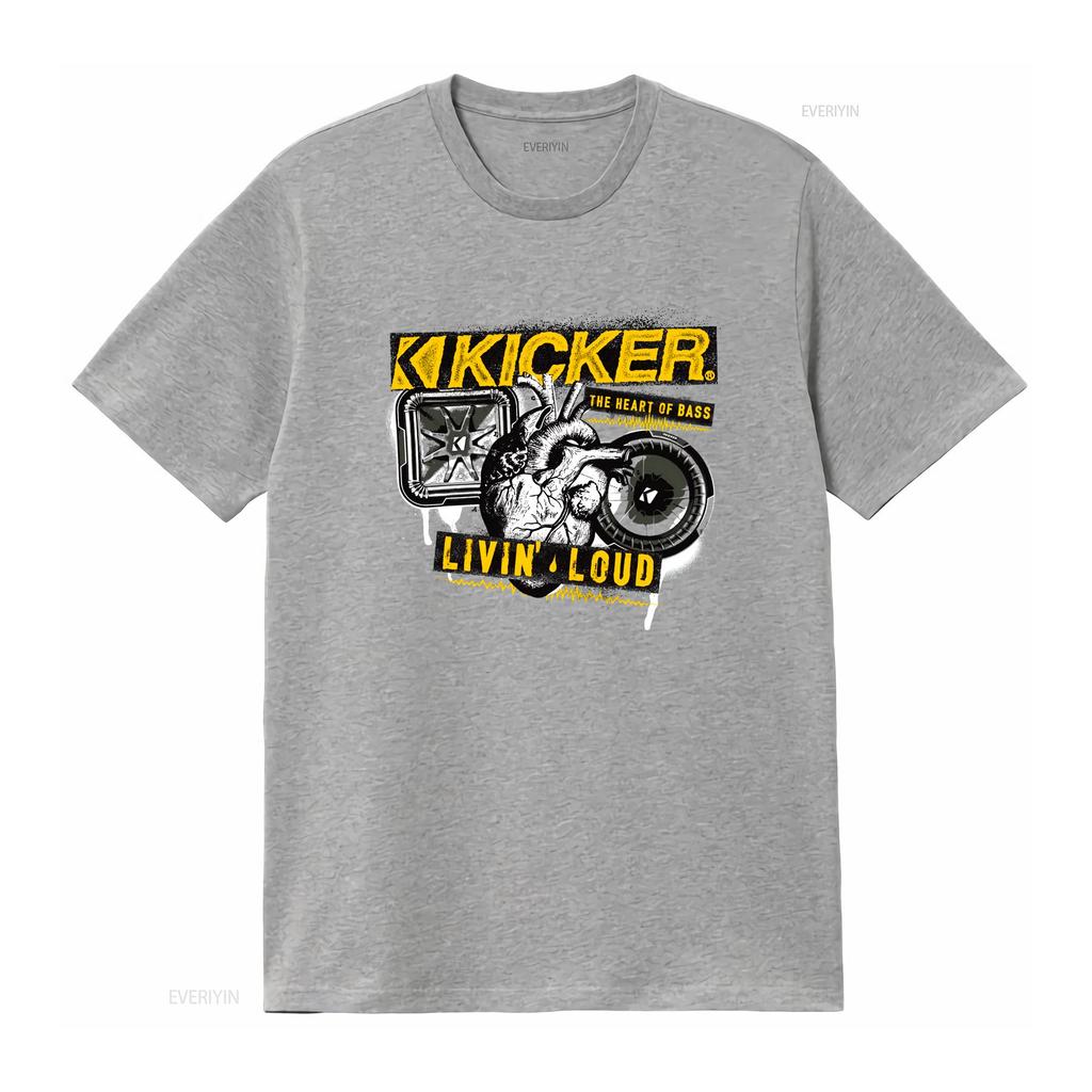 Kicker Car Audio Old School Basshead Linin Loud T Shirt Vintage Washed Graphic Fashion Slightly Versatile Homme Unisex Casual