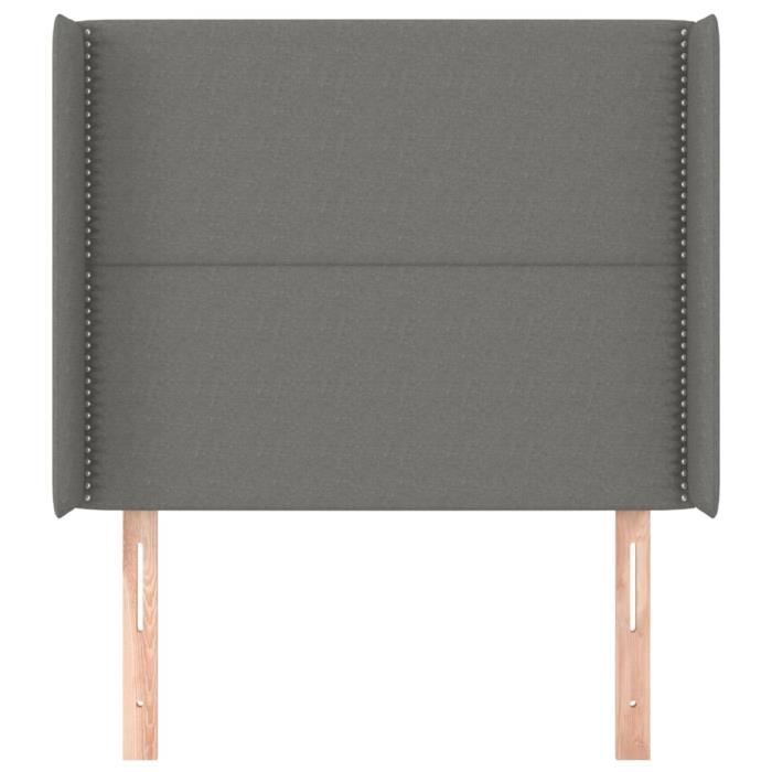 VidaXL Headboard with Ears Dark Grey 83x16x118-128 Cm Fabric3119415