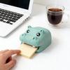 3D Printed Hippo Holder with Stencils Hippopotamus Shape Sticky Note Organizer with Pen Slot Desk Office Home Decoration