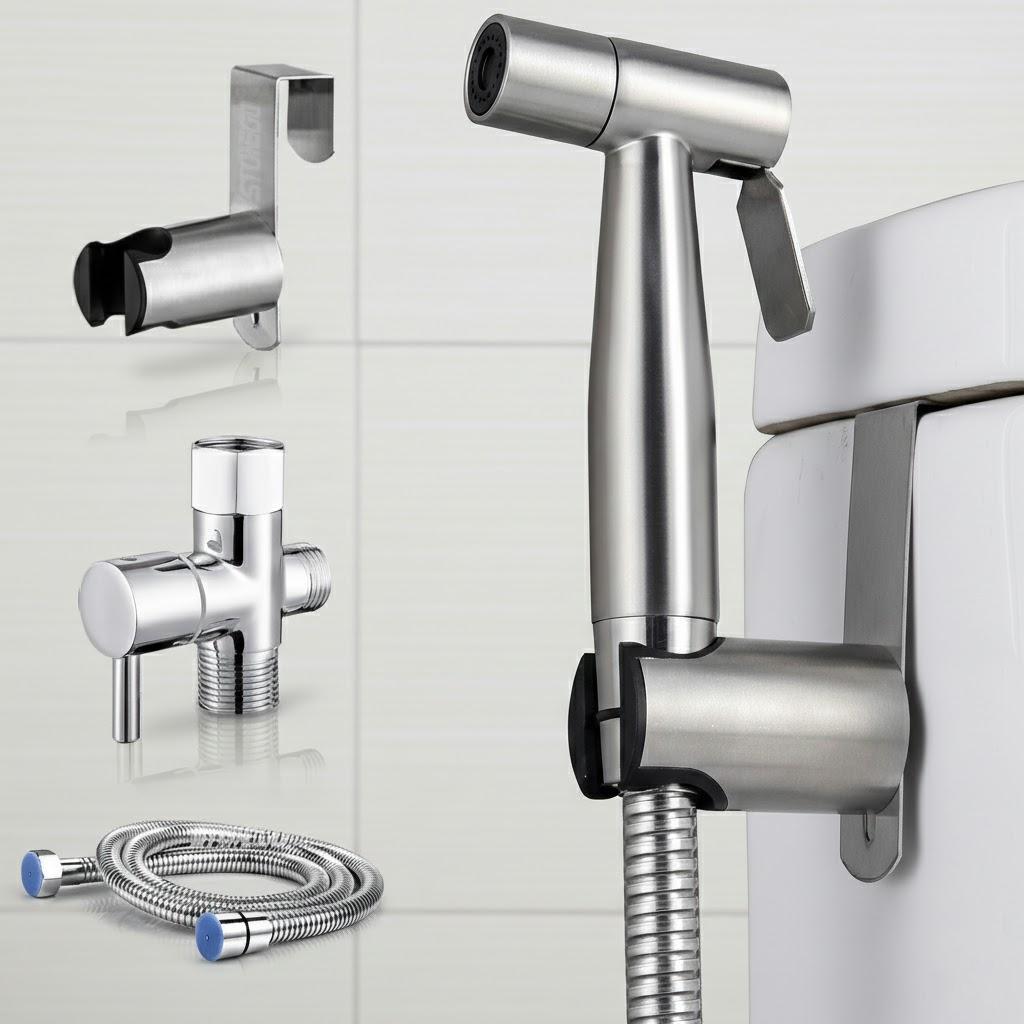 

JJYY 4 Piece Bidet Sprayer Set - Bathroom Handheld Sprayer Faucet Cloth Diaper Sprayer Stainless Steel Easy Install