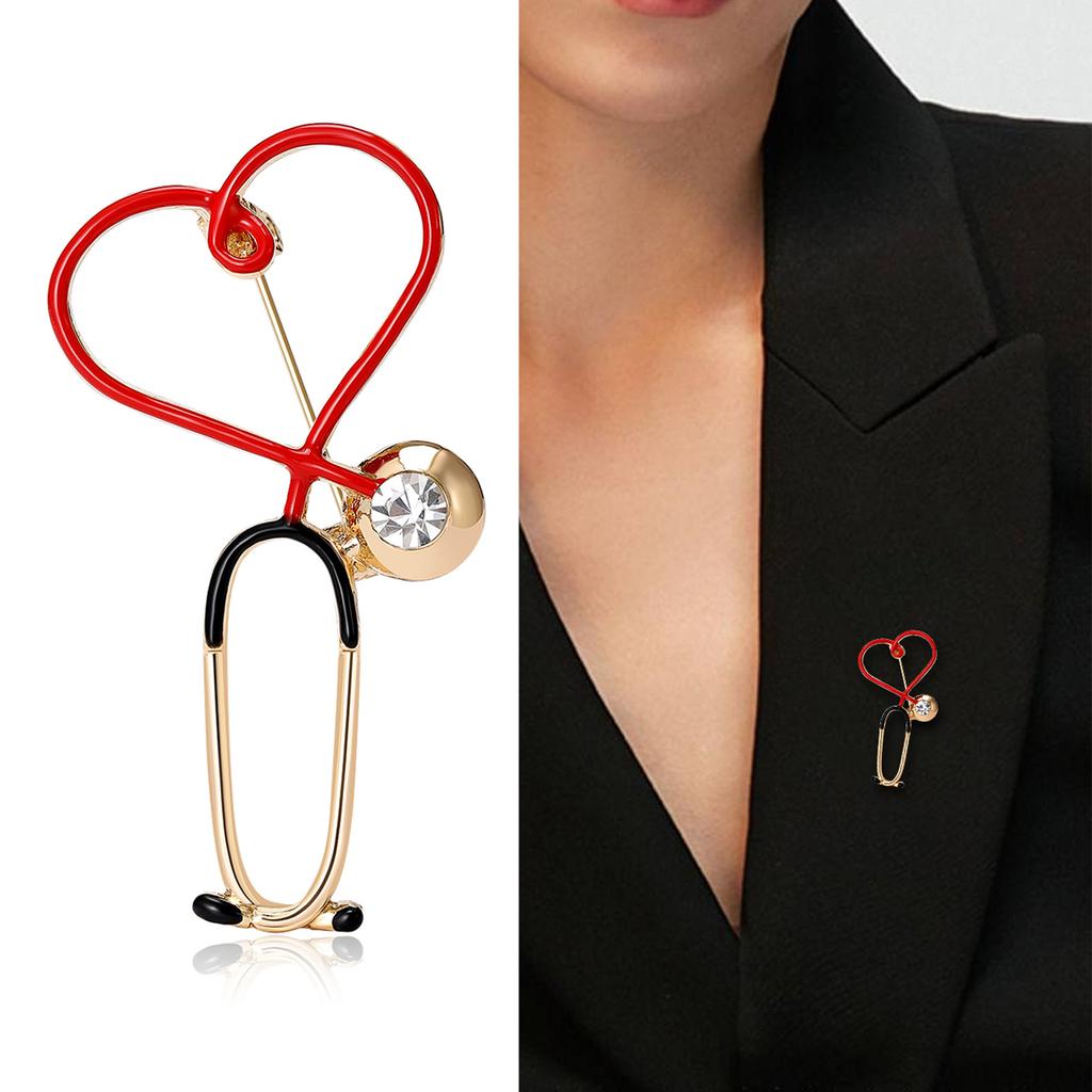 Mode Kreative Persönlichkeit Arzt Stethoskop Brosche Einfache Kleidung Zubehör Strickjacke Jacke Anti-Licht Corsage
