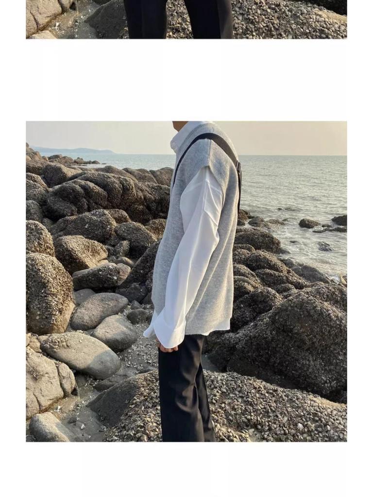 2023 Men's Trendy V-Neck Sleeveless Knit Sweater Vest