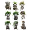 Bulldog Flowerpot Creative Decorative Planter with Unique Attitude Design Eye-Catching Garden Decor Indoor Outdoor Plant Pot Novelty Flower Planters