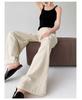 Women's Summer Wide-Leg Cotton Linen Trousers - Loose, Floor-Length, Casual Tencel Pants