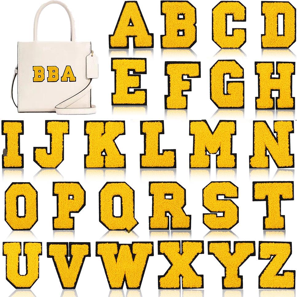 Xiao Tian Coloré 7cm Chenille A-Z Alphabet Patch en Tissu Brodé pour Sacs