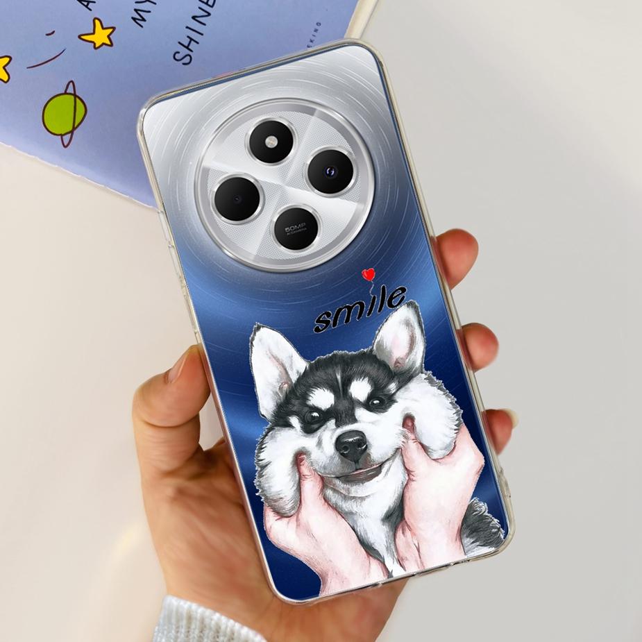 For Xiaomi Redmi 14C Case Cute Cat Butterfly Painted Cover Clear Silicone Soft TPU Phone Case For Xiaomi Redmi 14C Redmi14C Bags