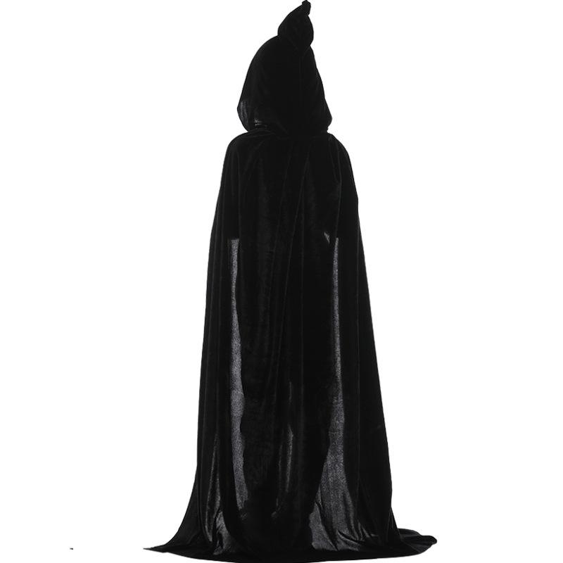 Halloween Adult Kids Witch Cloak Cape Hooded Cosplay Costume Death Cloak Carnival Party Halloween Long Cape 8 Colors
