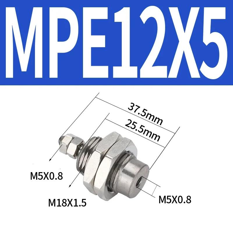 MPE Series Bore 4/6/10/15mm, Stroke 5/10/15/20mm-B Miniature Male Threaded Micro Single Action Spring Cylinder